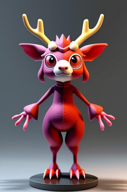 Cartoon Animation Chinese Dragon Baby Anthropomorphic 3D Rendering Character Model Figure Product