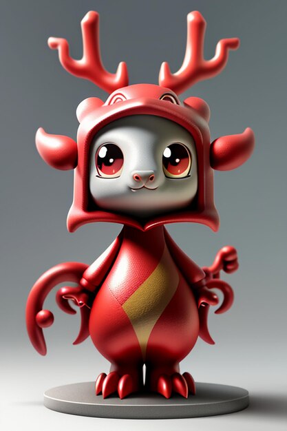 Cartoon animation chinese dragon baby anthropomorphic 3d rendering character model figure product