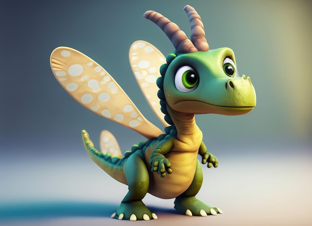Cartoon Animation dinosaur Baby Anthropomorphic 3D Rendering Character Model AI Generated