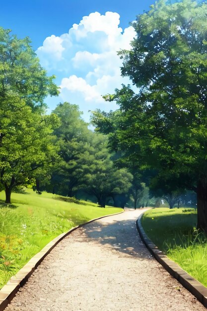 Cartoon animation scene outdoor scenery game wallpaper background illustration design banner