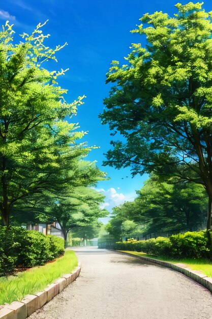 Cartoon animation scene outdoor scenery game wallpaper background illustration design banner