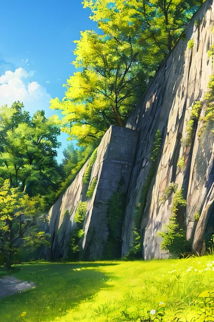 Cartoon animation scene outdoor scenery game wallpaper background illustration design banner