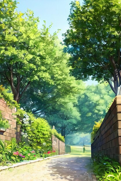 Cartoon animation scene outdoor scenery game wallpaper background illustration design banner