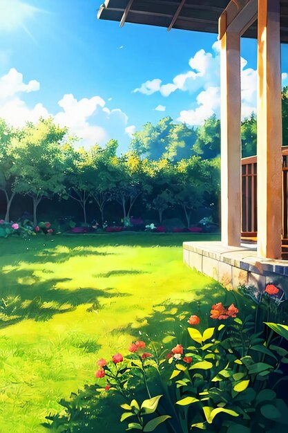 Cartoon animation scene outdoor scenery game wallpaper background illustration design banner