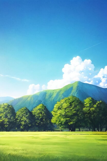 Cartoon animation scene outdoor scenery game wallpaper background illustration design banner