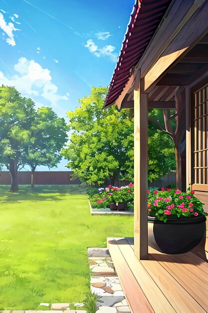 Cartoon animation scene outdoor scenery game wallpaper background illustration design banner