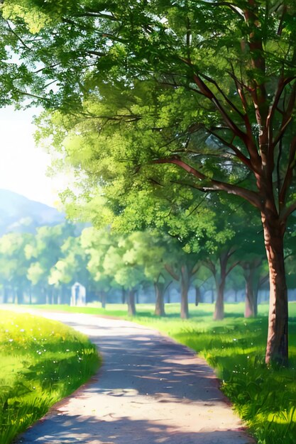 Cartoon animation scene outdoor scenery game wallpaper background illustration design banner