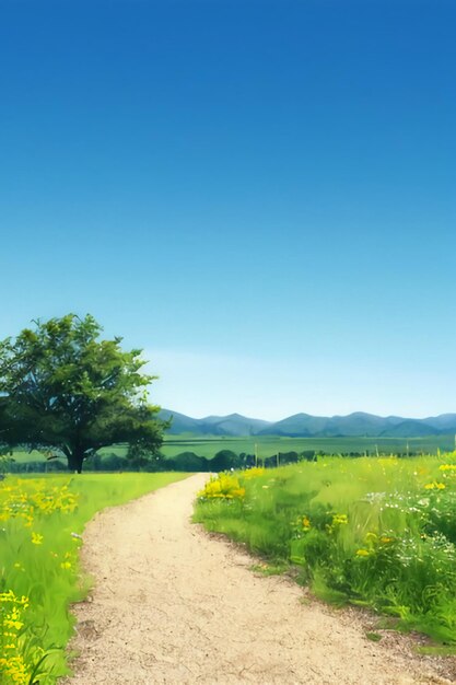 Cartoon animation scene outdoor scenery game wallpaper background illustration design banner