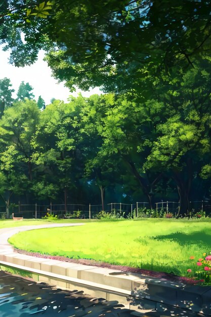 Cartoon animation scene outdoor scenery game wallpaper background illustration design banner