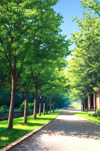 Cartoon animation scene outdoor scenery game wallpaper background illustration design banner