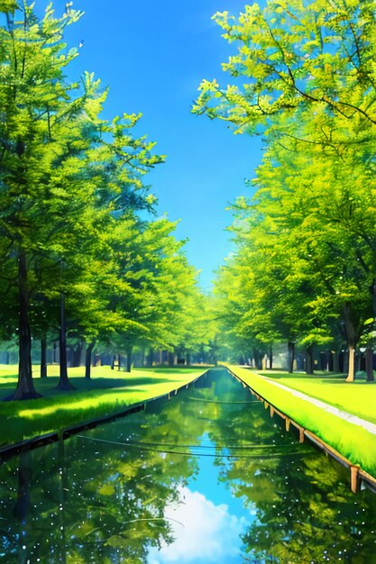 Cartoon animation scene outdoor scenery game wallpaper background illustration design banner