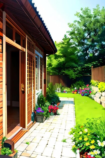 Cartoon animation scene outdoor scenery game wallpaper background illustration design banner