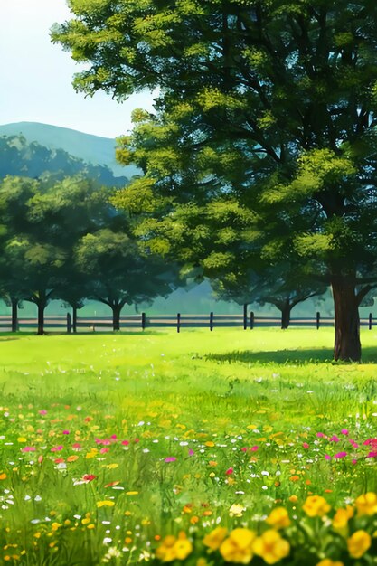 Cartoon animation scene outdoor scenery game wallpaper background illustration design banner