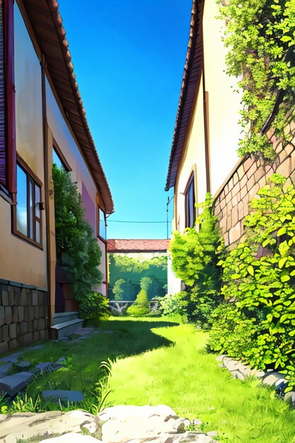 Cartoon animation scene outdoor scenery game wallpaper background illustration design banner