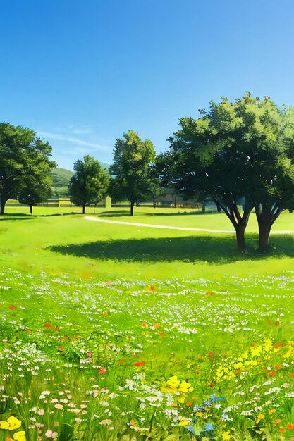 Cartoon animation scene outdoor scenery game wallpaper background illustration design banner