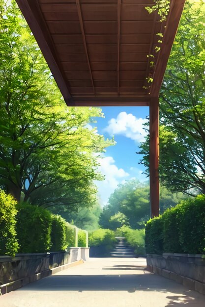 Cartoon animation scene outdoor scenery game wallpaper background illustration design banner