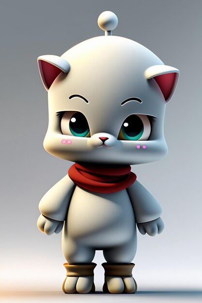 사진 만화 애니메이션 스타일 카와이 귀여운 고양이 캐릭터 모델 3d 렌더링 제품 디자인 게임 장난감 장식품