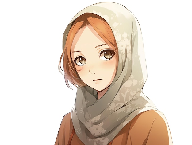 Cartoon Arabian Woman in Anime Japanese Style AI Generated