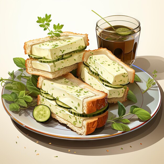 Photo cartoon art design of a food