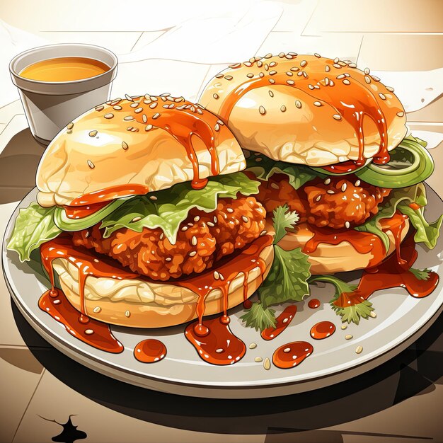 Cartoon art design of a food