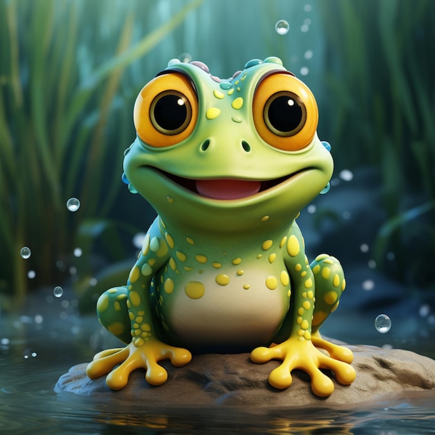 Cartoon artistic style frog stylized royalty stock photos Ai generated art