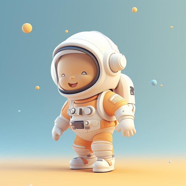 Cartoon astronaut 3d