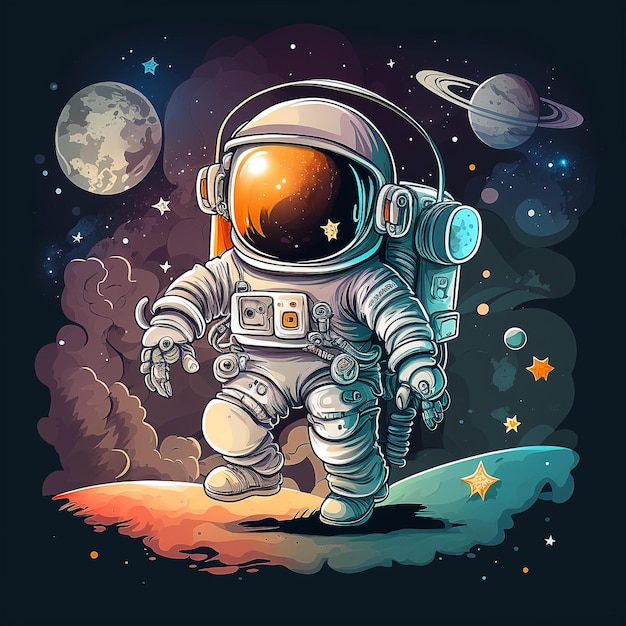 cartoon astronaut illustration