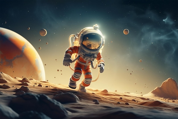 cartoon astronaut