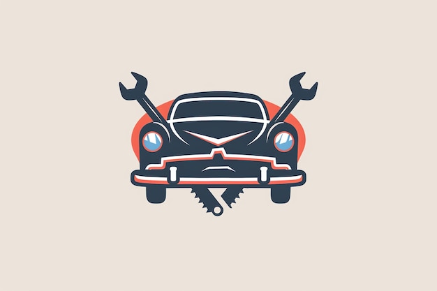 Иллюстрация к мультфильму " Автомобильный ремонт " Красочная графика с автомобильными инструментами, ключами и передачами