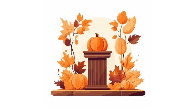 Photo cartoon autumn house on white background in flat style generative ai