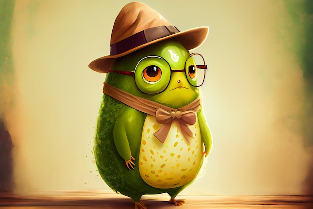 Cartoon avocado concept Generative AIxA