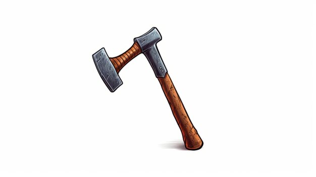 Photo cartoon axe on white background matthias haker style 2d game art