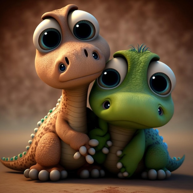 Мультфильм с маленьким динозавром и маленьким драконом