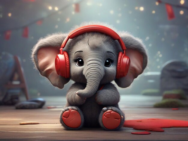 a cartoon baby elephant wearing a leather jacket