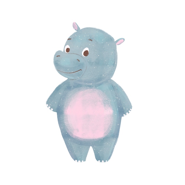 Cartoon baby hippo isolated