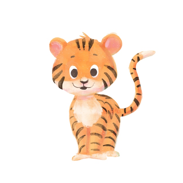 Cartoon baby tiger isolated