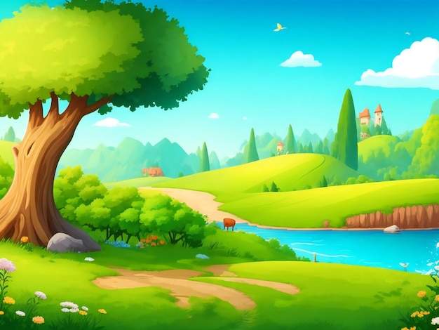 Cartoon background illustration design ai generated