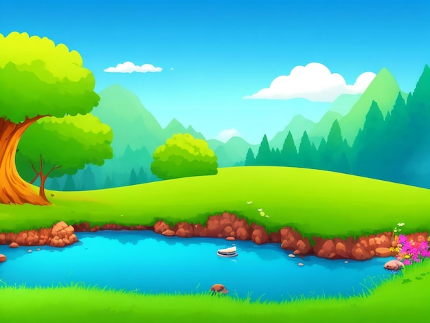 Cartoon background illustration design ai generated