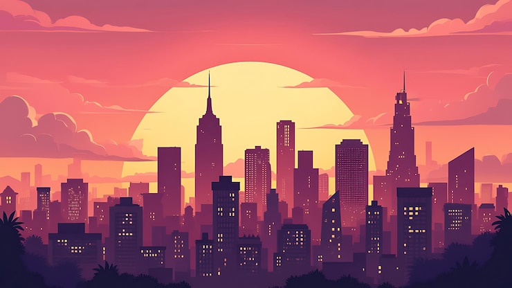 Photo cartoon background illustration landscape
