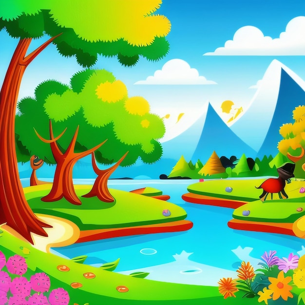 cartoon background nature for animation