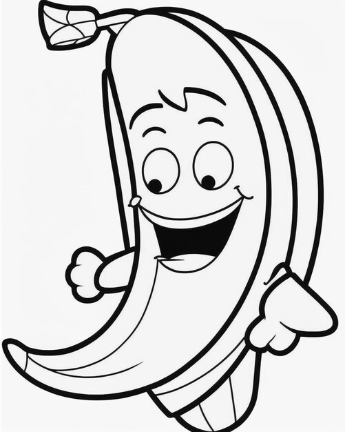 Foto una banana dei cartoni animati con una faccia felice e uno spazzolino da denti generativo ai