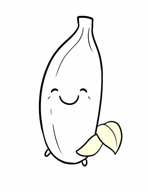 Photo cartoon of a banana with a smile on its face generative ai