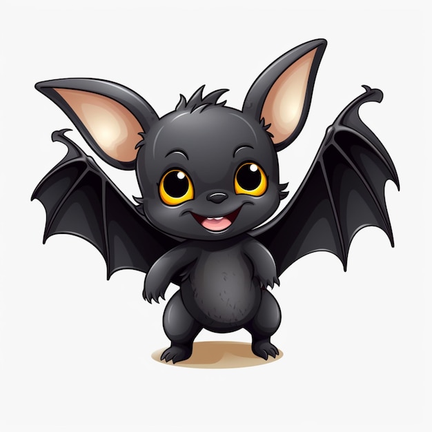 Cartoon Bat Halloween On white background