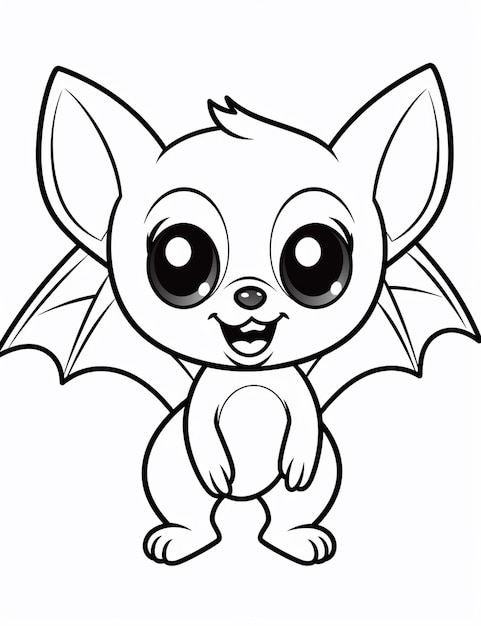 Premium AI Image | a cartoon bat with big eyes and big eyes sitting on ...