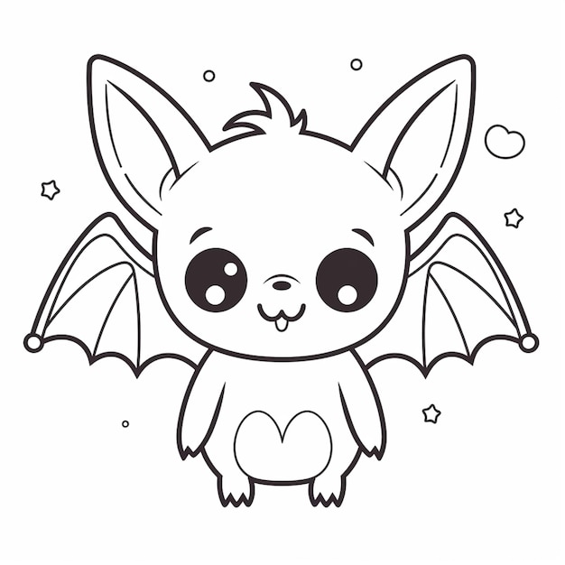 Photo a cartoon bat with big eyes and a big nose generative ai