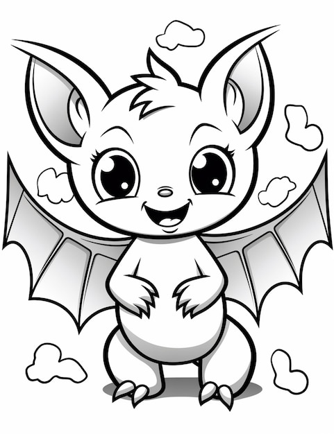 Premium AI Image | a cartoon bat with wings and a heart on its chest ...