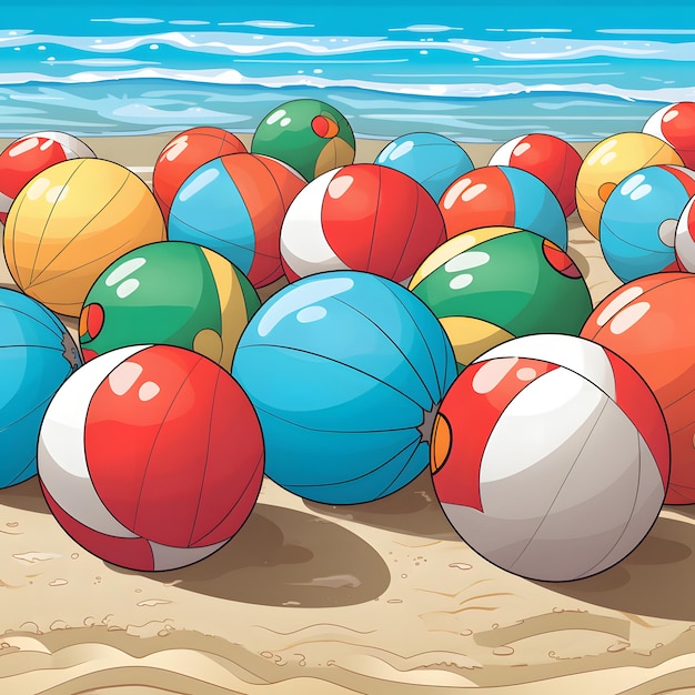 Cartoon Beach Balls