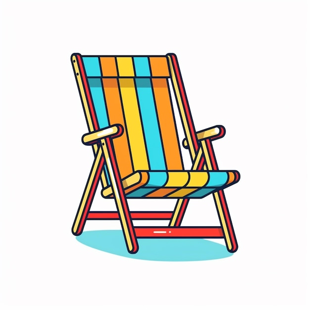 Photo a cartoon beach chair with a colorful stripe on the back generative ai