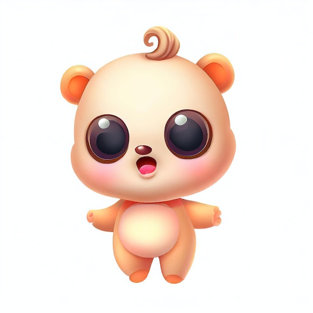 A cartoon bear with big eyes and a big brown eye.