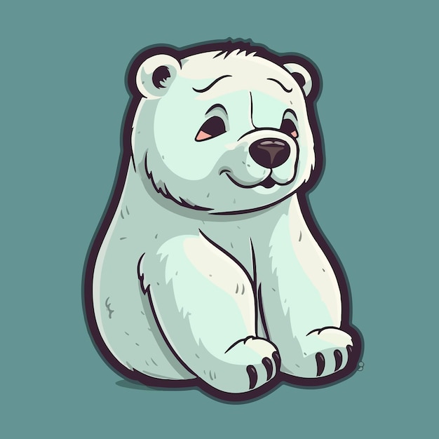 A cartoon bear with a blue background that says polar bear.